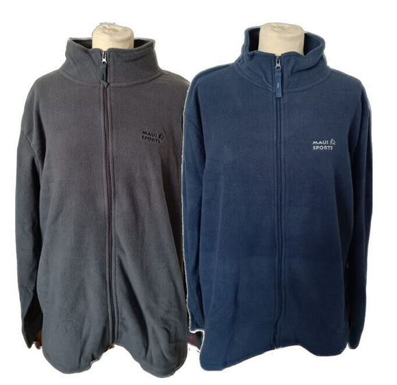 MAUI Herren Fleecejacke blau grau Gr. M L XL XXL