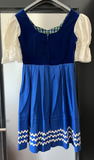 Damen Trachten Dirndl kurzarm Blau Samt ca. Gr. 38