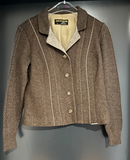 Damen Trachten Janker/Jacke Braun mit Strickärmel ca. Gr. 42 v. Geiger