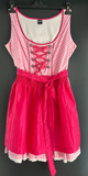 Damen Trachten Dirndl ärmellos Rosa, weiß mit Schürze ca. Gr. 38/M v. Hailys