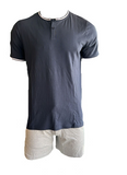 Herren Pyjama Shorty Grau/Gelb, Weiß/Blau, Grün, Navy Gr. M, L