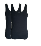 Damen Achselhemd Unterhemd 2er-Pack Rundhalsauschnitt Weiß, Schwarz Gr. S, M, L