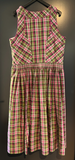 Damen Trachten Dirndl ärmellos Lila, Grün gemustert Gr. 42
