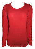 Capuccino Damen Shirt Langarm Unterziehshirt Rosa Rot Gr. 38