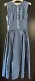 Damen Trachten Dirndl ärmellos Blau-Schwarz gemustert ca. Gr. 34