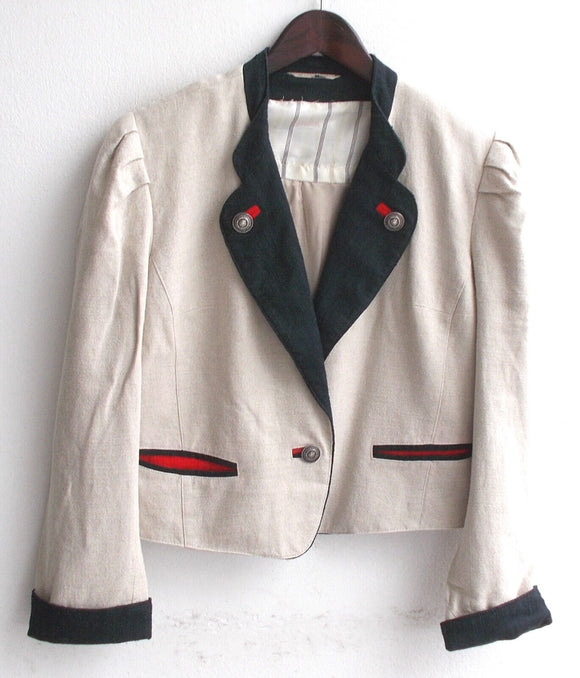 Damen Trachten Janker/Jacke Leinen natur Gr. 38 v. Alphorn