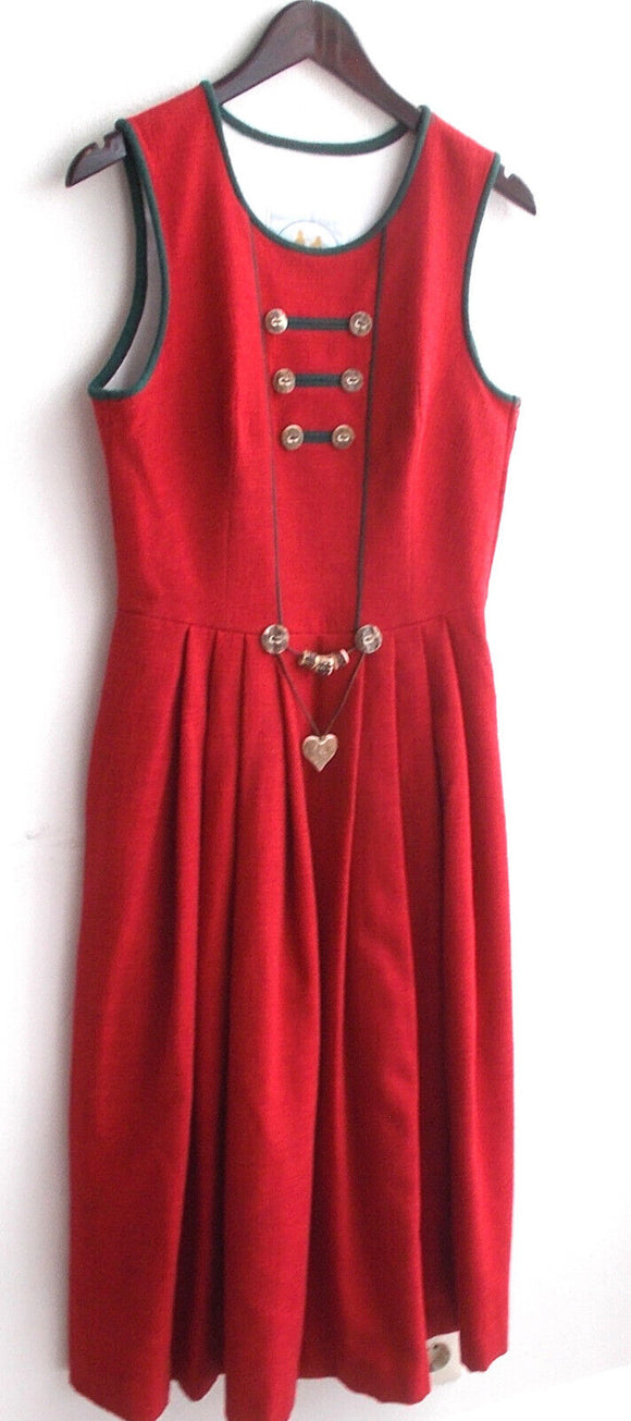 Damen Trachten Kleid ärmellos rot Gr. 40 v. Wenger