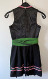 Damen Trachten Dirndl ärmellos Schwarz/Grün Gr. 36 v. C&A