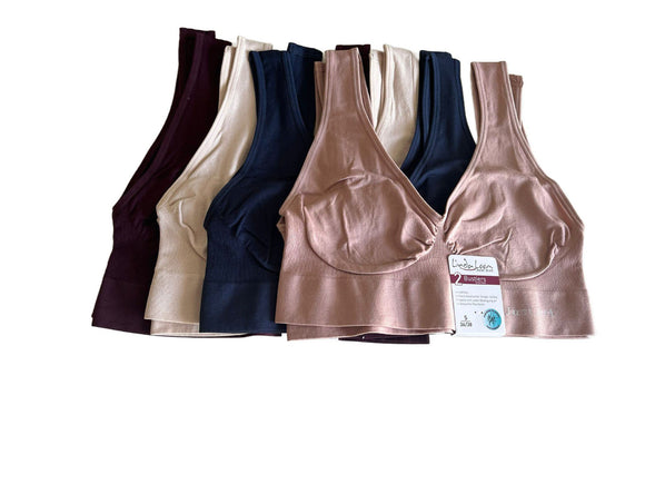 2er Pack Damen Bustier Sport-BH nahtlos Polyamid-Elasthan Gr. S M