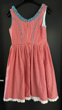 Damen Trachten Dirndl ärmellos Rot-Weiß kariert ca. Gr. 38 v. Oscartrachten