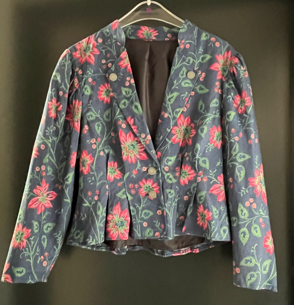 Damen Trachten Janker/Jacke Blau Rosa, grün geblümt ca. Gr. 38
