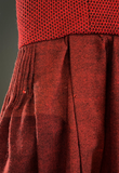 Damen Trachten Dirndl ärmellos Rot gemustert ca. Gr. 38