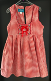Damen Trachten Dirndl ärmellos Rot-Weiß kariert ca. Gr. 40 v. Schlusen