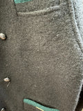 Damen Trachten Janker/Jacke Schwarz, grün ca. Gr. 54 v. Geiger