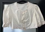 Damen Trachten Dirndl Bluse weiß m. Spitzenbesatz ca. Gr. 42