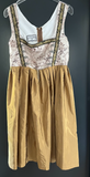 Damen Trachten Dirndl ärmellos Rosa, Gold gemustert Gr. 40 v. Oscartrachten