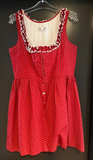Damen Trachten Dirndl ärmellos Rot gemustert ca. Gr. 40 v. Siebenstein