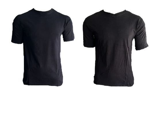 Herren T-Shirt 3er Pack Schwarz V-Ausschnitt, Rundausschnitt S, M, L