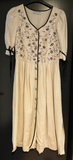 Damen Trachten Dirndl kurzarm Beige mit schwarzer Stickerei Gr. 40 v. Mira