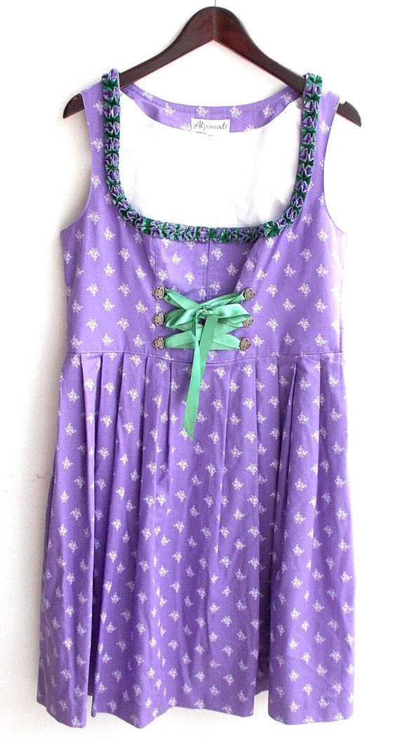 Damen Trachten Dirndl ärmellos lila geblümt Gr. 44 v. Alpenwelt
