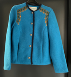 Damen Trachten Janker/Jacke Blau mit Stickerei ca. Gr. 38 v. Orig. Salzburger