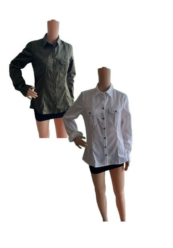 James & Nicholson Damen Bluse Langarm Baumwolle Gr. S M L XL