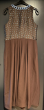 Damen Trachten Dirndl ärmellos Braun, Blau mit Blumenstickerei Gr. 44 v. Alpin