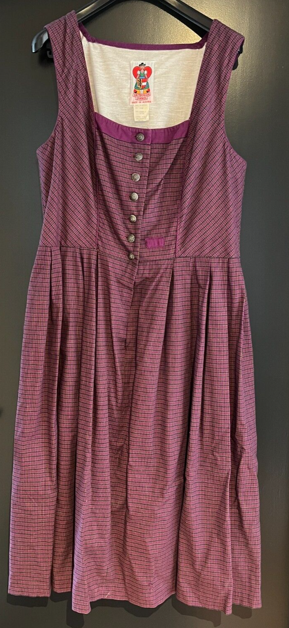 Damen Trachten Dirndl ärmellos lila gemustert ca. Gr. 40 v. Salzburger Dirndl