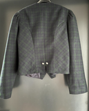 Damen Trachten Janker/Jacke Dunkelblau grün gemustert ca. Gr. 38