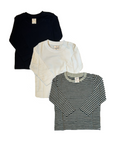 Jungen Langarmshirt 3er-Pack Navy/Weiß/Grau, Orange/Blau, Rot/Blau Gr. 74/80