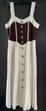 Damen Trachten Dirndl ärmellos Braun, Beige Gr. 38