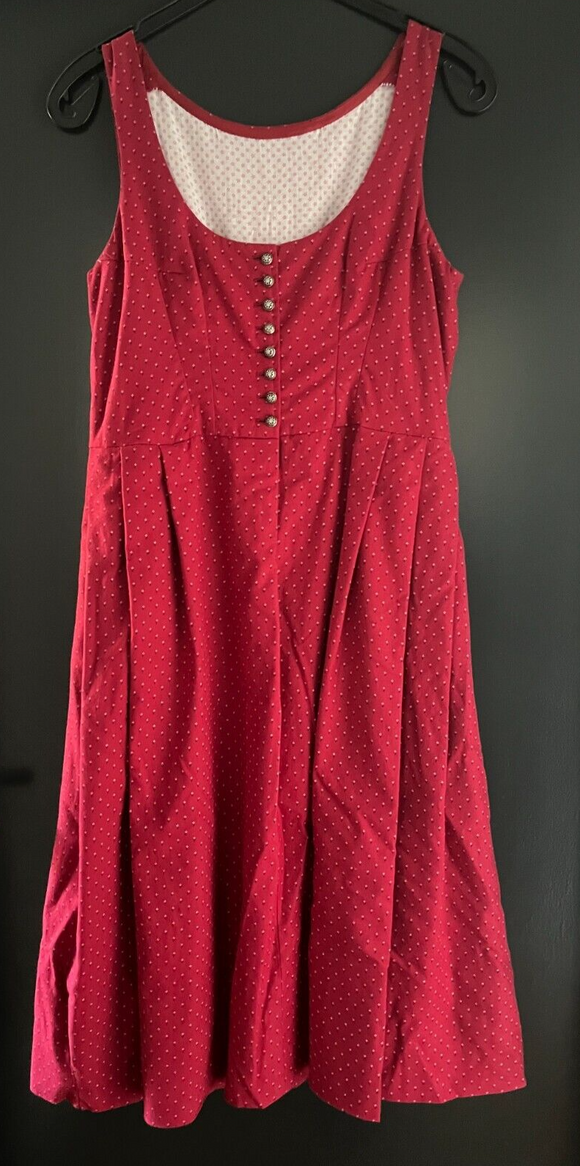 Damen Trachten Dirndl ärmellos rot gemustert Gr. 40