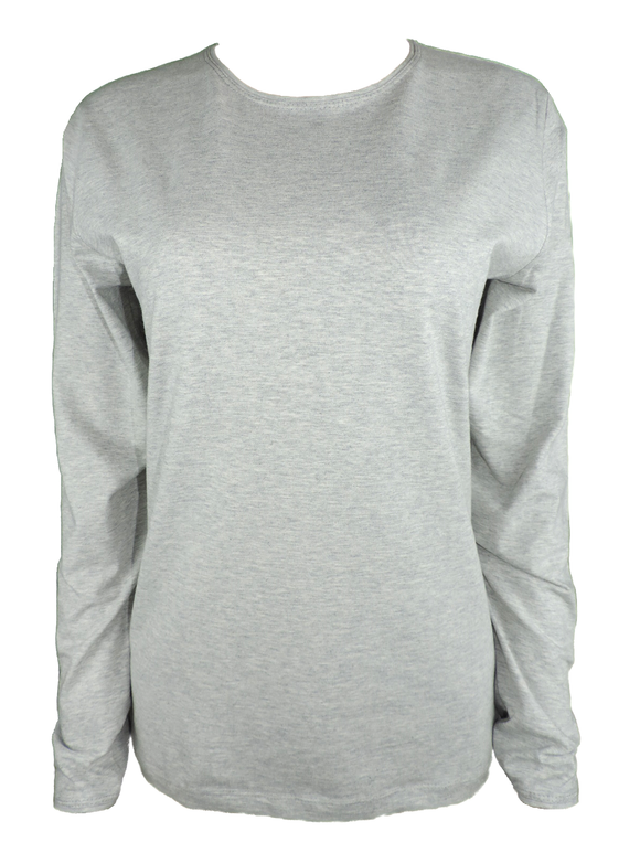 Capuccino Damen Shirt Langarm Unterziehshirt Grau Baumwolle Gr. 38 40