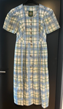 Damen Trachten Dirndl kurzarm Blau, Weiß gemustert ca. Gr. 42 v. Hammerschmid