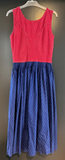 Damen Trachten Dirndl ärmellos Rot, Blau gemustert Gr. 36 v. Herta Kraft