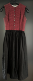 Damen Trachten Dirndl ärmellos Rot Schwarz gemustert ca. Gr. 36