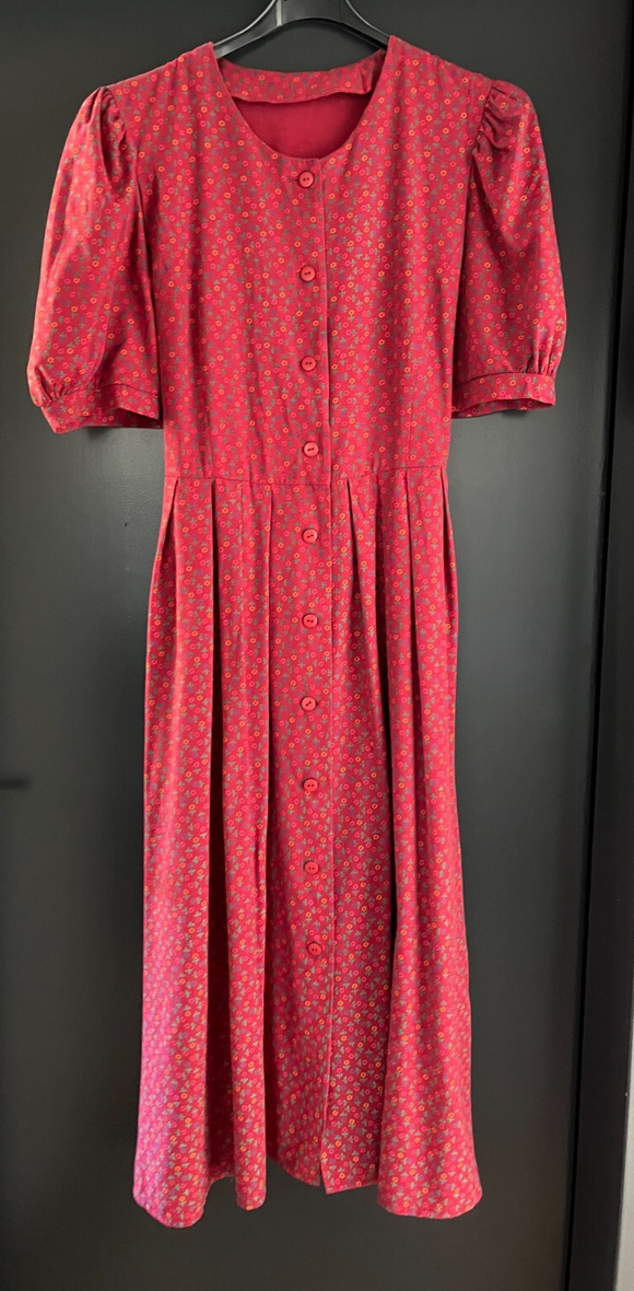 Damen Trachten Dirndl kurzarm rot geblümt ca. Gr. 36