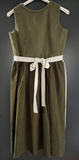 Damen Trachten Dirndl ärmellos Grün gemustert mit weißer Schürze ca. Gr. 38