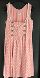 Damen Trachten Dirndl ärmellos rosa weiß gemustert ca. Gr. 40 v. Skandal