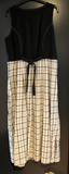 Damen Trachten Dirndl ärmellos Schwarz, Beige gemustert Gr. 44 v. Folk Line