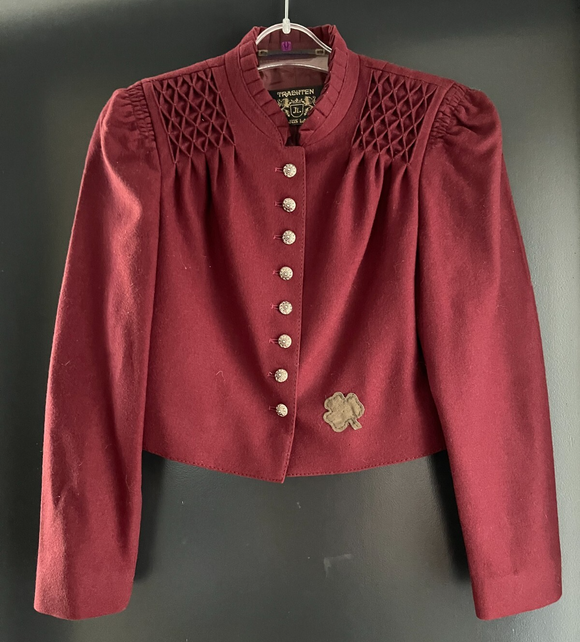 Damen Trachten Janker/Jacke Weinrot ca. Gr. 38 v. Julius Lang