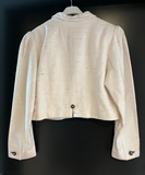 Damen Trachten Janker/Jacke weiß, bunt gemustert ca. Gr. 42 v. Distler