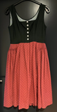 Damen Trachten Dirndl ärmellos Grün, Rosa gemustert ca. Gr. 40