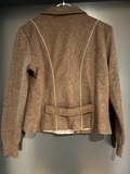 Damen Trachten Janker/Jacke Braun mit Strickärmel ca. Gr. 42 v. Geiger