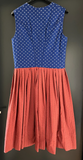Damen Trachten Dirndl ärmellos Blau, Rot gemustert ca. Gr. 38