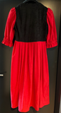 Damen Trachten Dirndl kurzarm Rot, Schwarz ca. Gr. 42