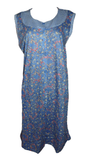 Damen Kittel Schürze Hauskleid ärmellos Rot Lila Hellblau Blau Navy