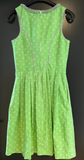 Damen Trachten Dirndl ärmellos Grün, Weiß-Lila gemustert Gr. 36 v. Fuchs