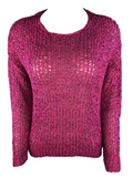 Capuccino Damen Pullover Langarm Pink Grün Gr. 42