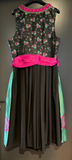 Damen Trachten Dirndl ärmellos Schwarz, Rosa mit Schürze Gr. 46 v. Country Line